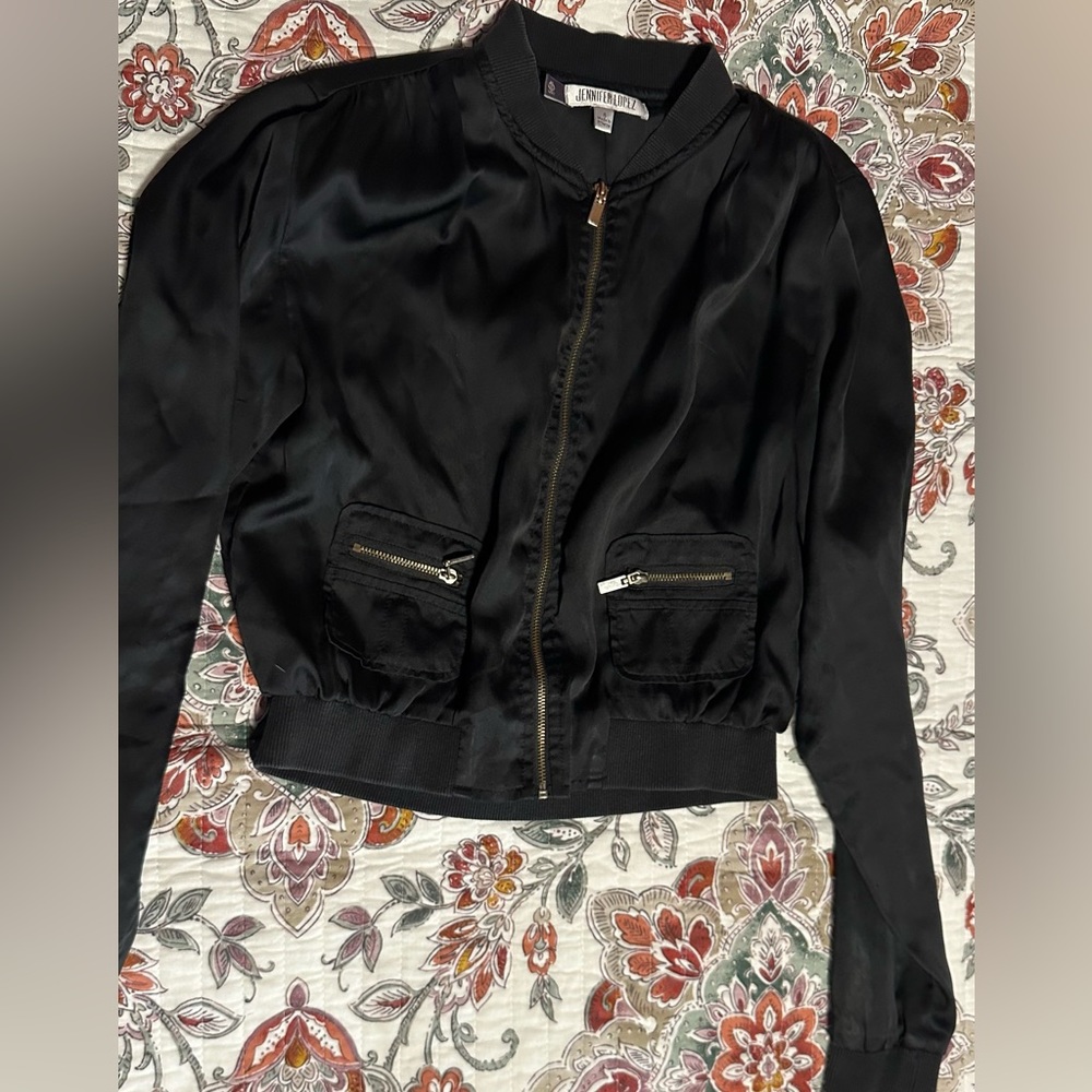 JLO CROPPED ZIPPER JACKET